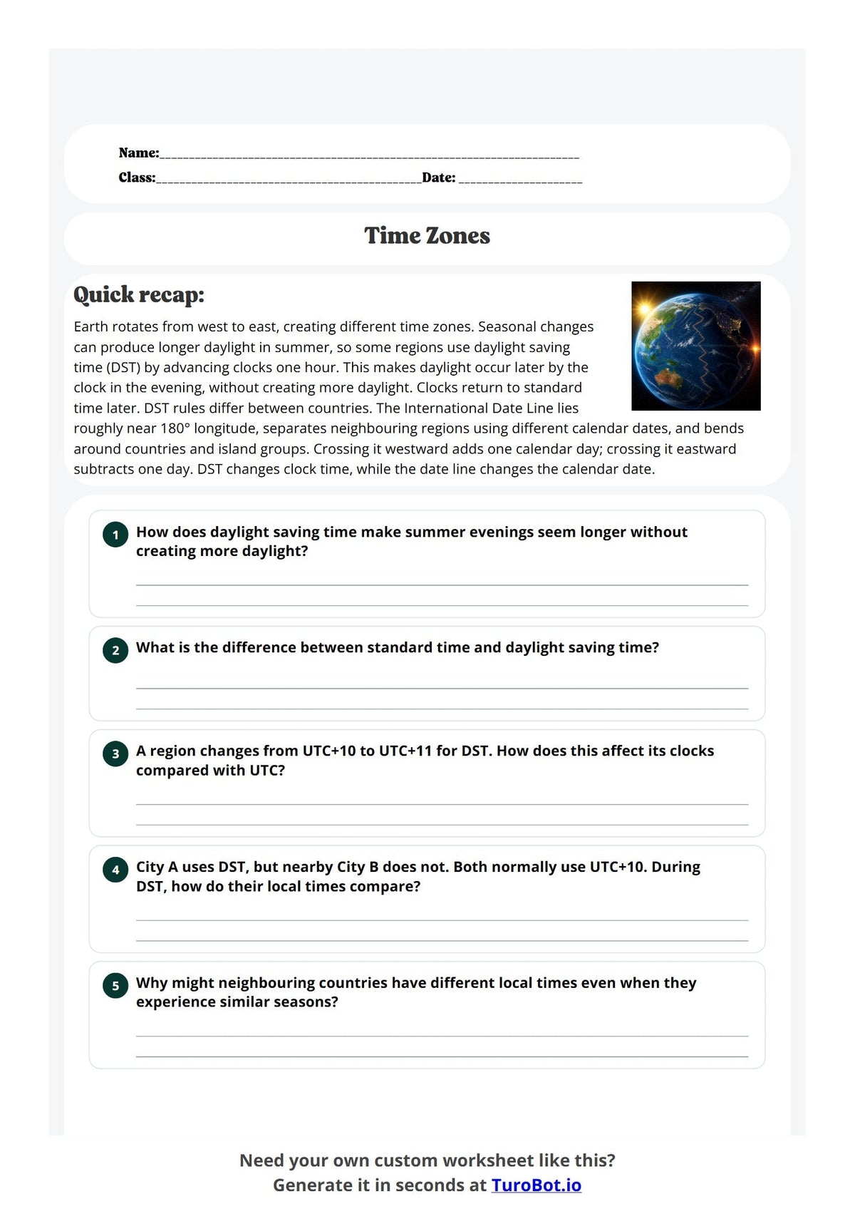 Daylight Saving Time and International Date Line Time preview